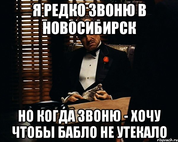 Я редко звоню в Новосибирск Но когда звоню - хочу чтобы бабло не утекало, Мем Дон Вито Корлеоне