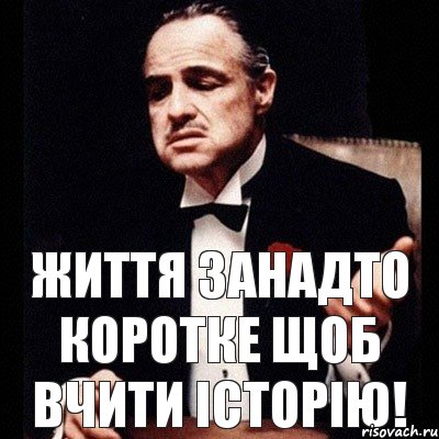 Життя занадто коротке щоб вчити історію!, Комикс Дон Вито Корлеоне 1