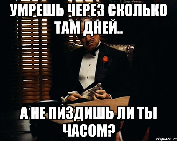 Умрешь через сколько там дней.. А не пиздишь ли ты часом?, Мем Дон Вито Корлеоне