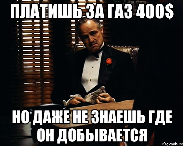 Платишь за газ 400$ но даже не знаешь где он добывается, Мем Дон Вито Корлеоне