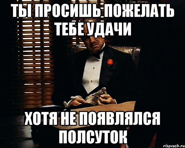 Ты просишь пожелать тебе удачи Хотя не появлялся полсуток, Мем Дон Вито Корлеоне