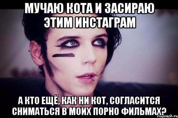 Мучаю кота и засираю этим инстаграм А кто ещё, как ни кот, согласится сниматься в моих порно фильмах?