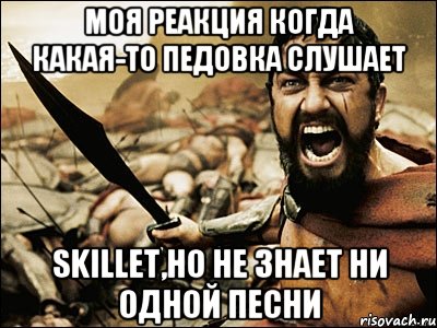 моя реакция когда какая-то педовка слушает SKILLET,но не знает ни одной песни, Мем Это Спарта