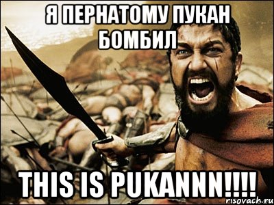 Я пернатому пукан бомбил This is PUKANNN!!!!, Мем Это Спарта