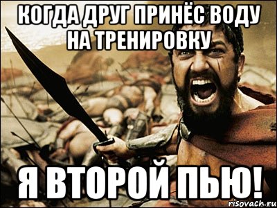 Когда друг принёс воду на тренировку Я ВТОРОЙ ПЬЮ!, Мем Это Спарта