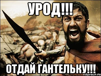 УРОД!!! ОТДАЙ ГАНТЕЛЬКУ!!!, Мем Это Спарта