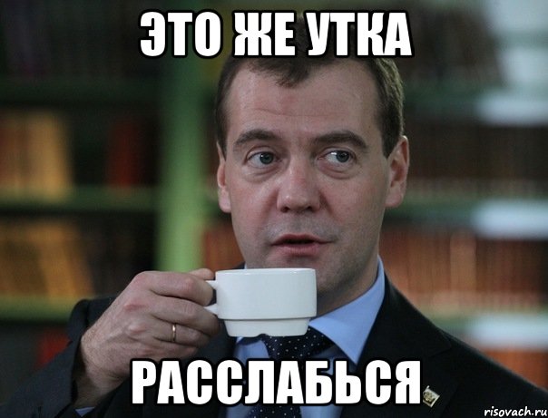 Это же утка расслабься, Мем Медведев спок бро