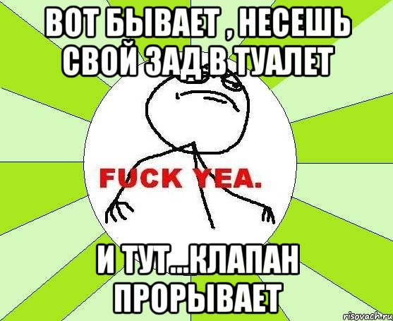 Вот бывает , несешь свой зад в туалет И тут...клапан прорывает, Мем фак е