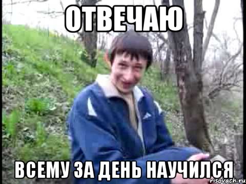 отвечаю всему за день научился