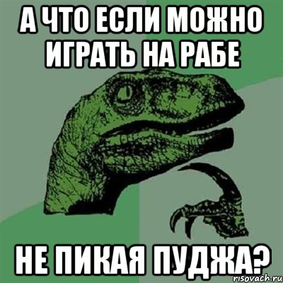 А что если можно играть на рабе Не пикая пуджа?, Мем Филосораптор