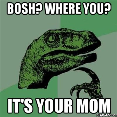 Bosh? where you? it's your mom, Мем Филосораптор