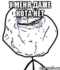 у меня даже кота нет , Мем Forever Alone