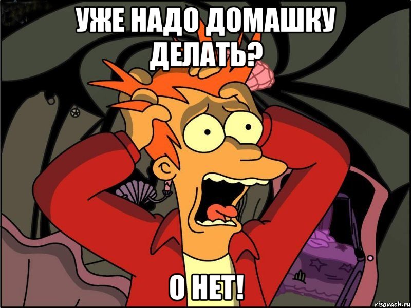 Уже надо домашку делать? О нет!, Мем Фрай в панике