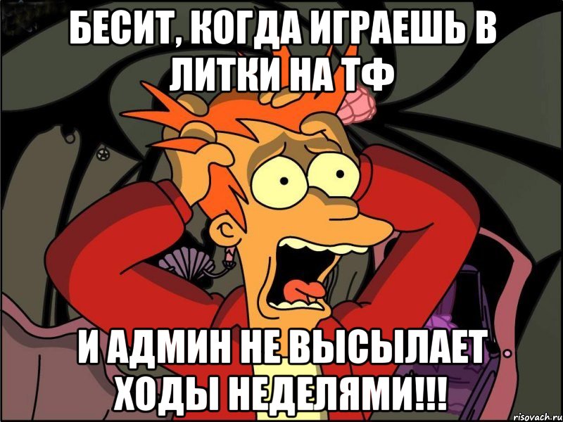 Бесит, когда играешь в литки на ТФ И Админ не высылает ходы неделями!!!, Мем Фрай в панике