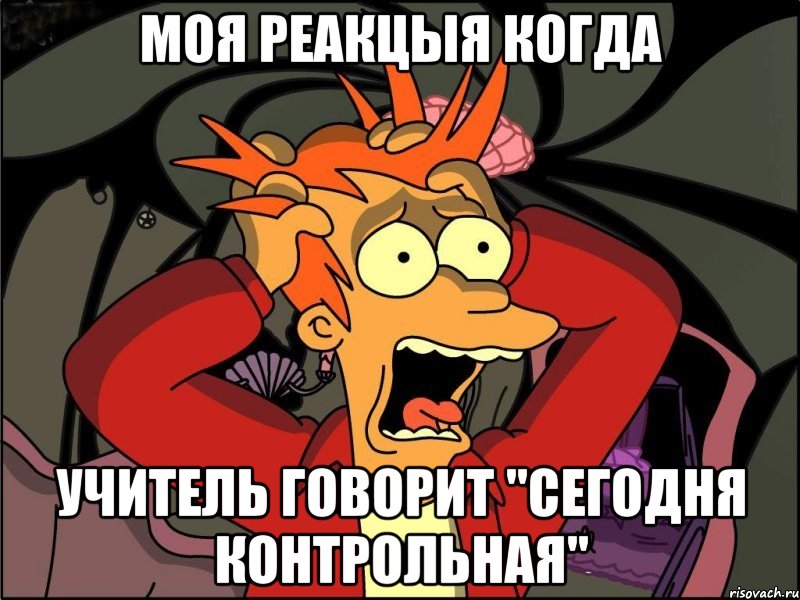 моя реакцыя когда учитель говорит "сегодня контрольная", Мем Фрай в панике