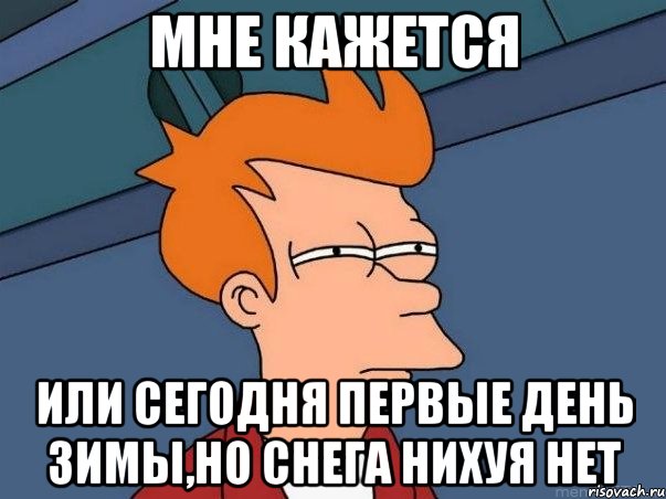 мне кажется или сегодня первые день зимы,но снега нихуя нет, Мем  Фрай (мне кажется или)