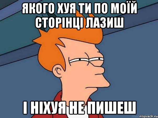 якого хуя ти по моїй сторінці лазиш і ніхуя не пишеш, Мем  Фрай (мне кажется или)