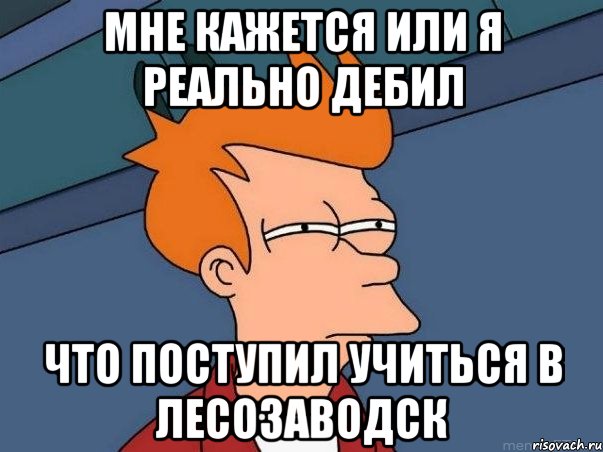 Мне кажется или я реально дебил что поступил учиться в Лесозаводск, Мем  Фрай (мне кажется или)