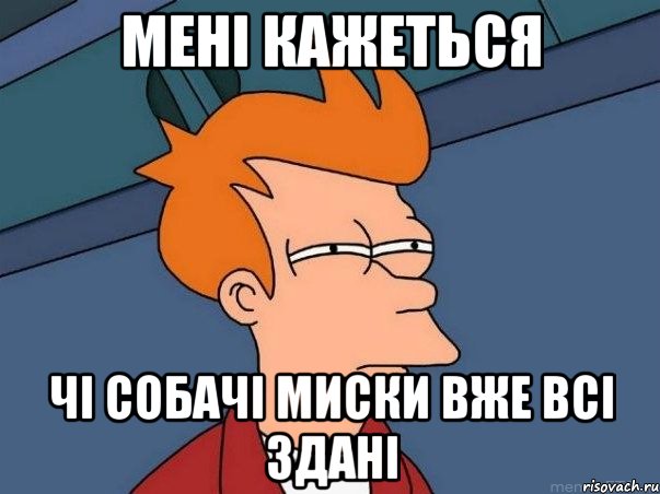 мені кажеться чі собачі миски вже всі здані, Мем  Фрай (мне кажется или)