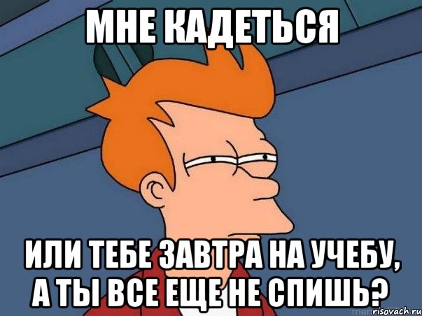 МНЕ КАДЕТЬСЯ ИЛИ ТЕБЕ ЗАВТРА НА УЧЕБУ, А ТЫ ВСЕ ЕЩЕ НЕ СПИШЬ?, Мем  Фрай (мне кажется или)