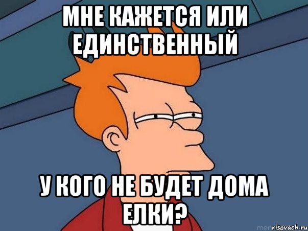 МНЕ КАЖЕТСЯ ИЛИ ЕДИНСТВЕННЫЙ У КОГО НЕ БУДЕТ ДОМА ЕЛКИ?, Мем  Фрай (мне кажется или)