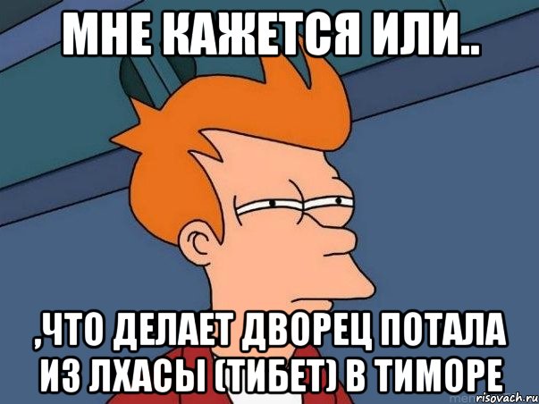 Мне кажется или.. ,что делает дворец Потала из Лхасы (Тибет) в Тиморе, Мем  Фрай (мне кажется или)