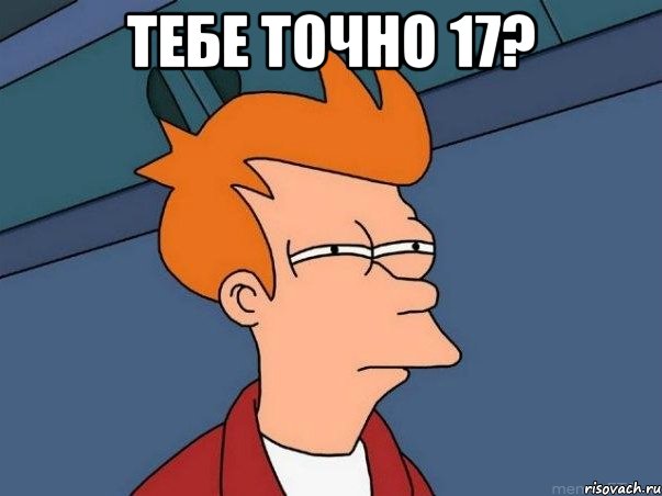 тебе точно 17? , Мем  Фрай (мне кажется или)