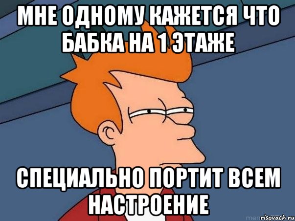 Мне одному кажется что бабка на 1 этаже Специально портит всем настроение, Мем  Фрай (мне кажется или)