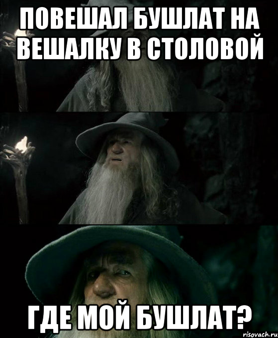 Повешал бушлат на вешалку в столовой Где мой бушлат?, Комикс Гендальф заблудился