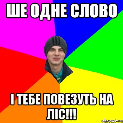 ше одне слово і тебе повезуть на ліс!!!