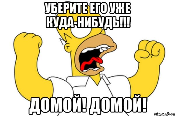 УБЕРИТЕ ЕГО УЖЕ КУДА-НИБУДЬ!!! Домой! Домой!