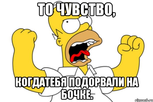 то чувство, когдатебя подорвали на бочке., Мем Разъяренный Гомер