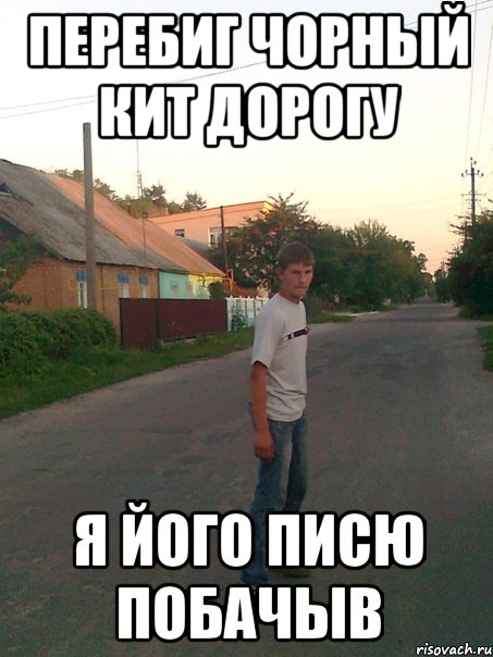 перебиг чорный кит дорогу я його писю побачыв