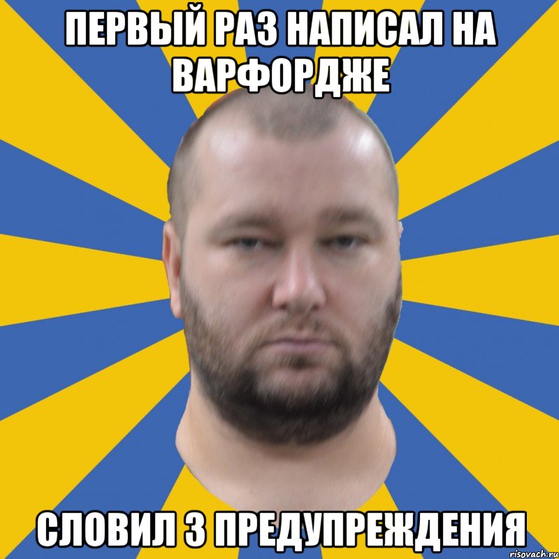 Первый раз написал на варфордже Словил 3 предупреждения
