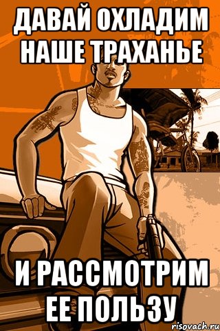 Давай охладим наше траханье И рассмотрим ее пользу, Мем GTA