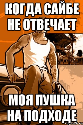 когда сайбе не отвечает моя пушка на подходе, Мем GTA