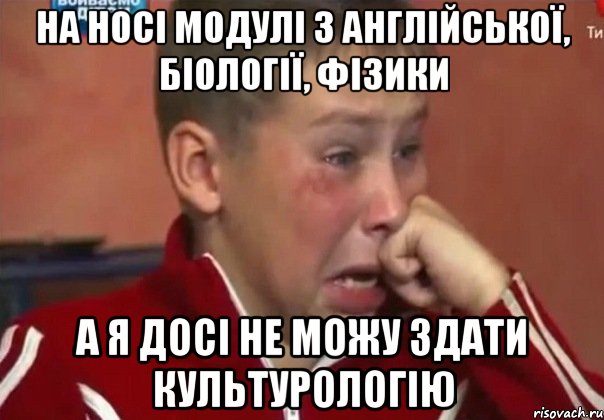 На носі модулі з англійської, біології, фізики А я досі не можу здати культурологію
