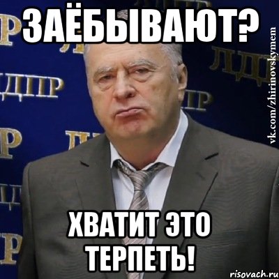 Заёбывают? Хватит это терпеть!, Мем Хватит это терпеть (Жириновский)