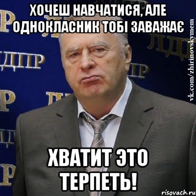 Хочеш навчатися, але однокласник тобі заважає Хватит это терпеть!, Мем Хватит это терпеть (Жириновский)