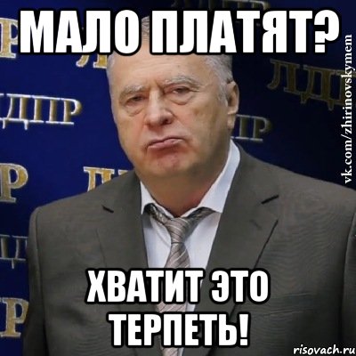 Мало платят? Хватит это терпеть!, Мем Хватит это терпеть (Жириновский)