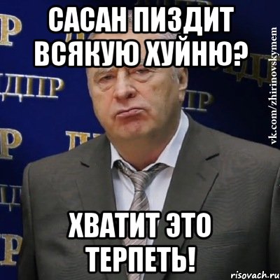 Сасан пиздит всякую хуйню? Хватит это терпеть!, Мем Хватит это терпеть (Жириновский)