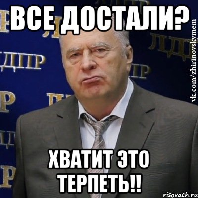 Все достали? Хватит это терпеть!!, Мем Хватит это терпеть (Жириновский)