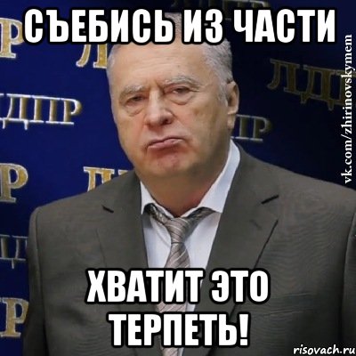 съебись из части хватит это терпеть!, Мем Хватит это терпеть (Жириновский)
