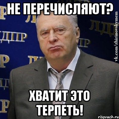 не перечисляют? хватит это терпеть!, Мем Хватит это терпеть (Жириновский)