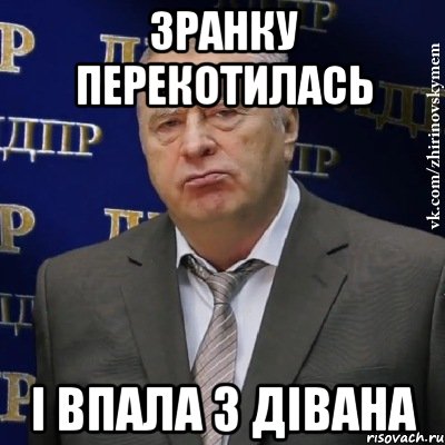 зранку перекотилась і впала з дівана, Мем Хватит это терпеть (Жириновский)