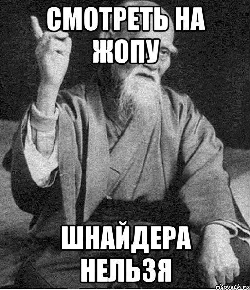 смотреть на жопу Шнайдера нельзя