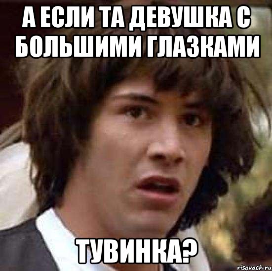 А ЕСЛИ ТА ДЕВУШКА С БОЛЬШИМИ ГЛАЗКАМИ ТУВИНКА?, Мем А что если (Киану Ривз)