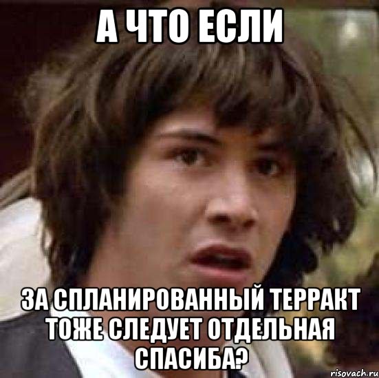 а что если за спланированный терракт тоже следует отдельная спасиба?, Мем А что если (Киану Ривз)