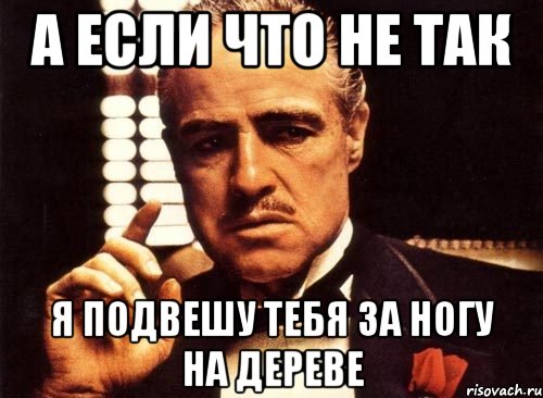 А если что не так я подвешу тебя за ногу на дереве, Мем крестный отец