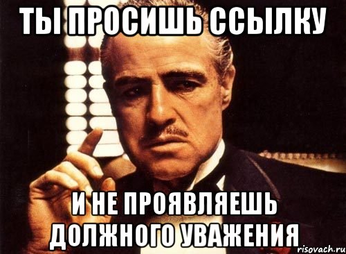 Ты просишь ссылку и не проявляешь должного уважения, Мем крестный отец